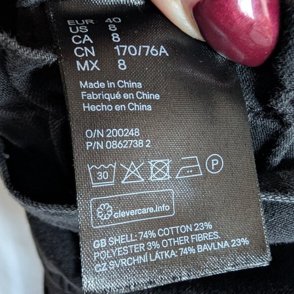 H&M & Denim Wide High Waist Ankle Pants Women's Size 8 Elastic waist Pull on - Picture 10 of 10